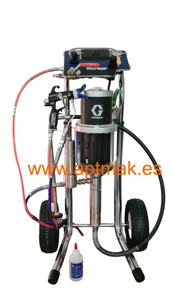 EQUIPO PISTON  GRACO MERKUR 30:1 1.5L/MIN EN CARRO PISTOLA PERFORMAA 50 COMPLETO