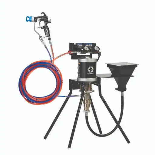 [048.24W.285] EQUIPO PISTON NEUMATICO MINI MERKUR 30:1 COMPLETO CON PISTOLA PERFORMANCE Y BOQUILLA DEPOSITO 2 LITROS